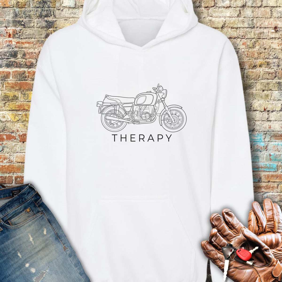 70's Therapy Hoodie - White