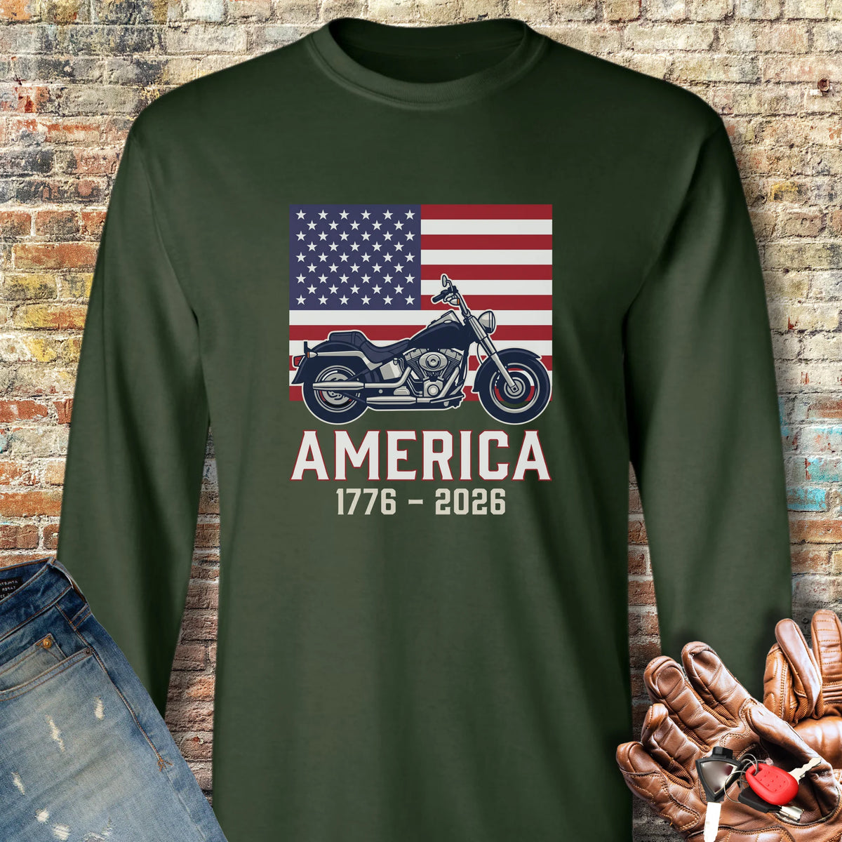 American Cruiser 250 Long Sleeve T-Shirt - Forest Green