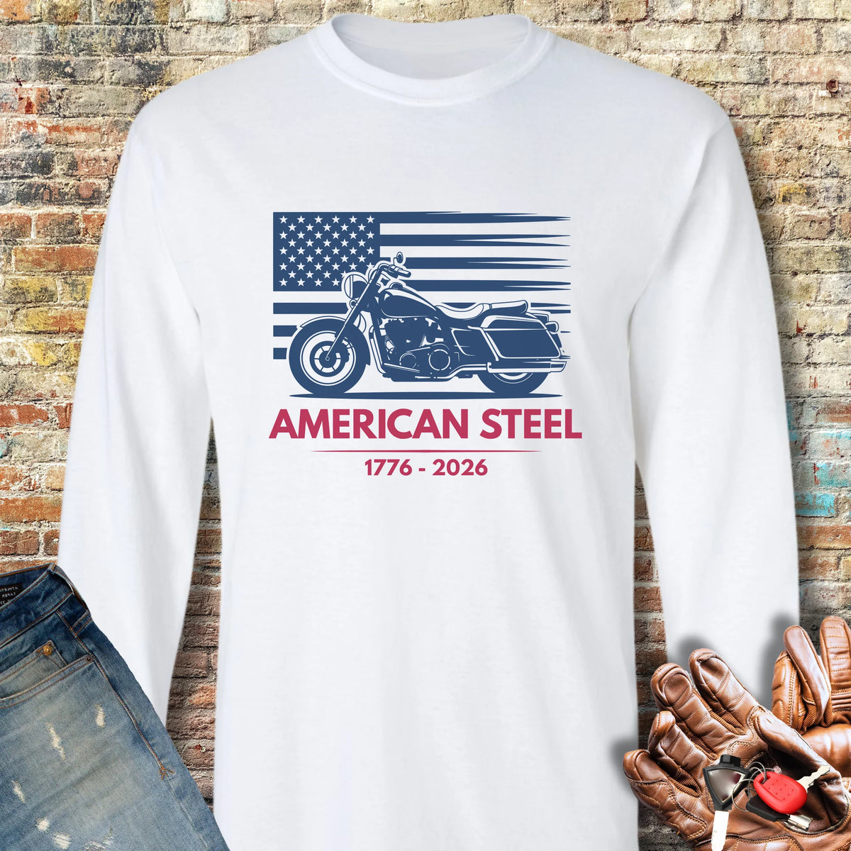 American Steel 250th Long Sleeve T-Shirt - White