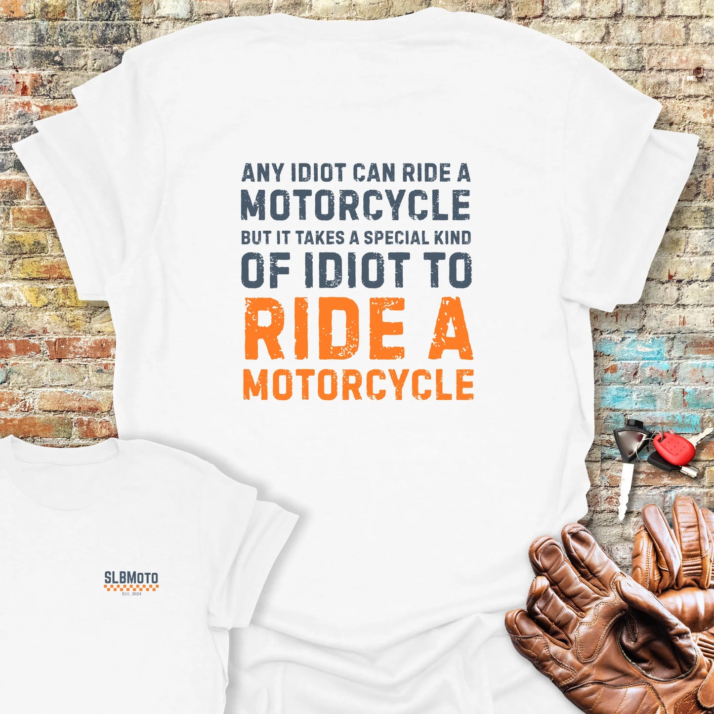Any Idiot Back Print T-Shirt - White