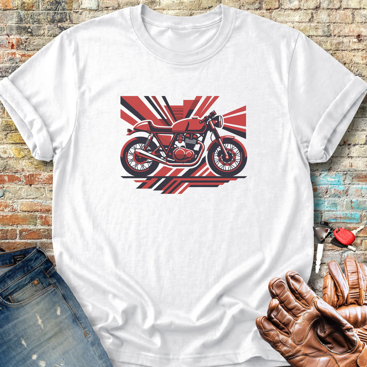 Art Deco Racer Classic T-Shirt - White