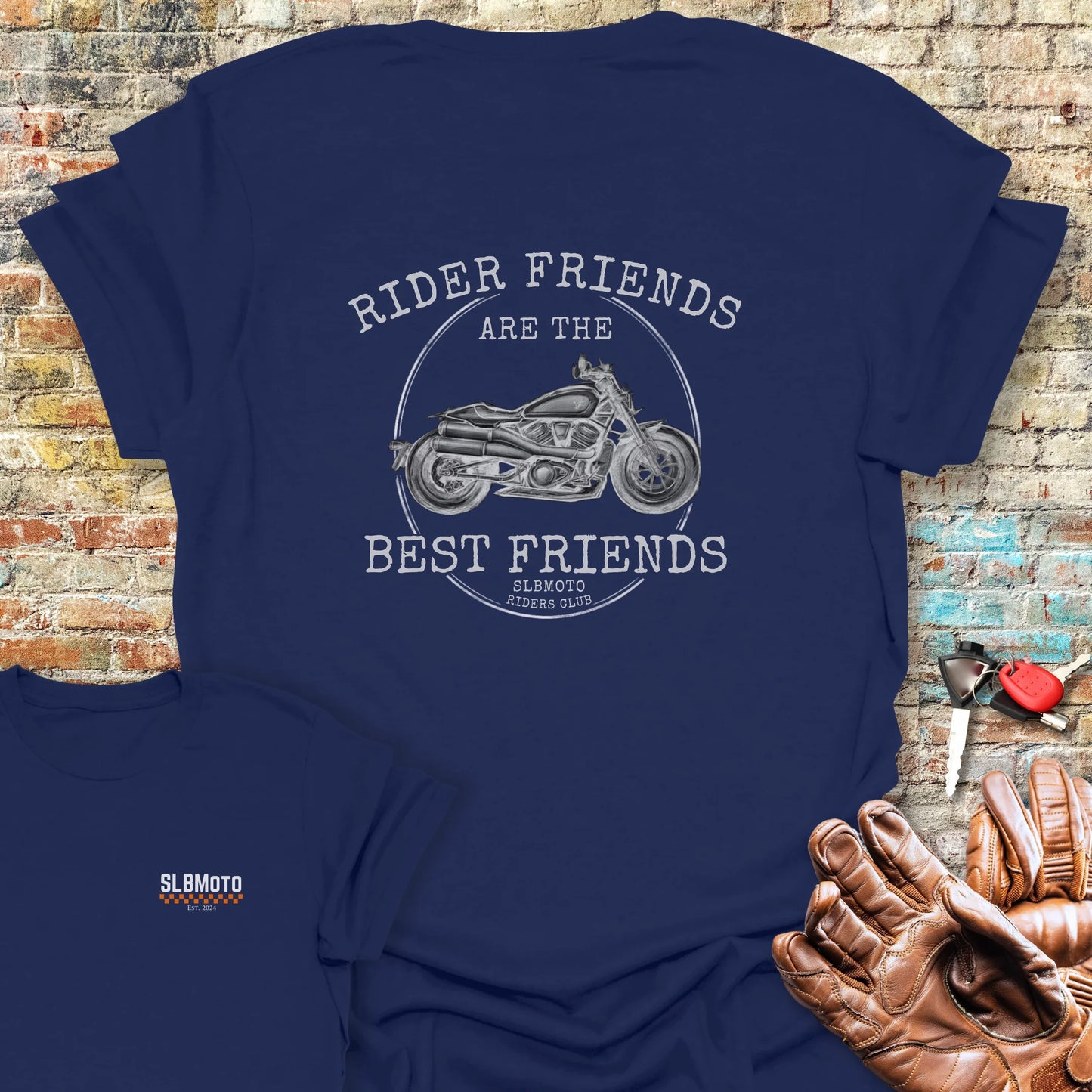 Best Friends Back Print T-Shirt - Navy