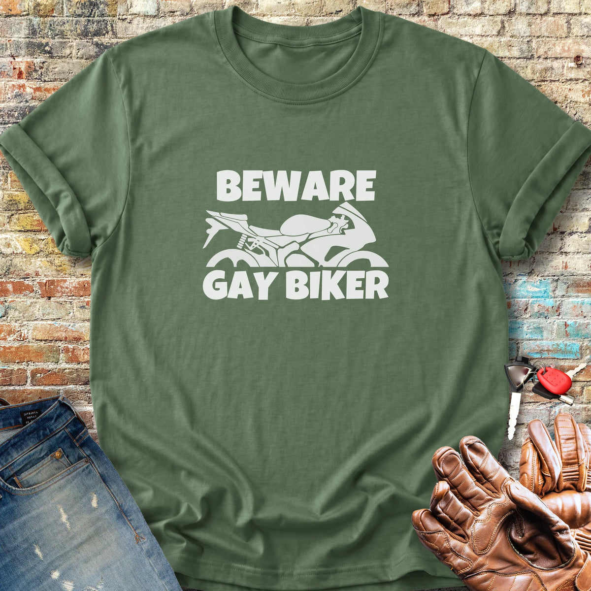 Beware Classic T-Shirt - Military Green