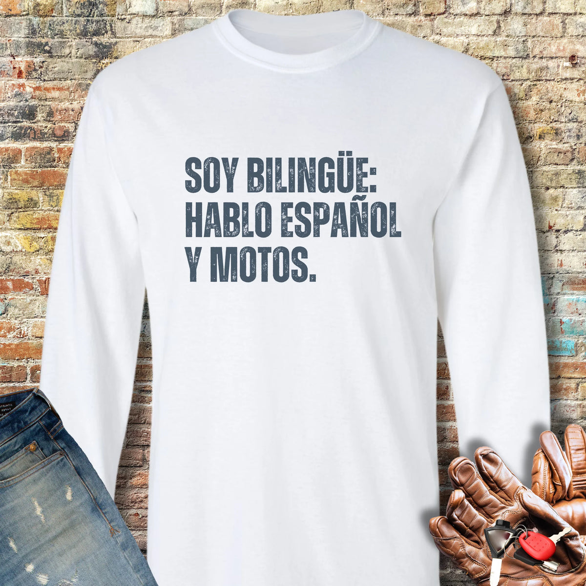Bilingue Espanol Long Sleeve T-Shirt - White
