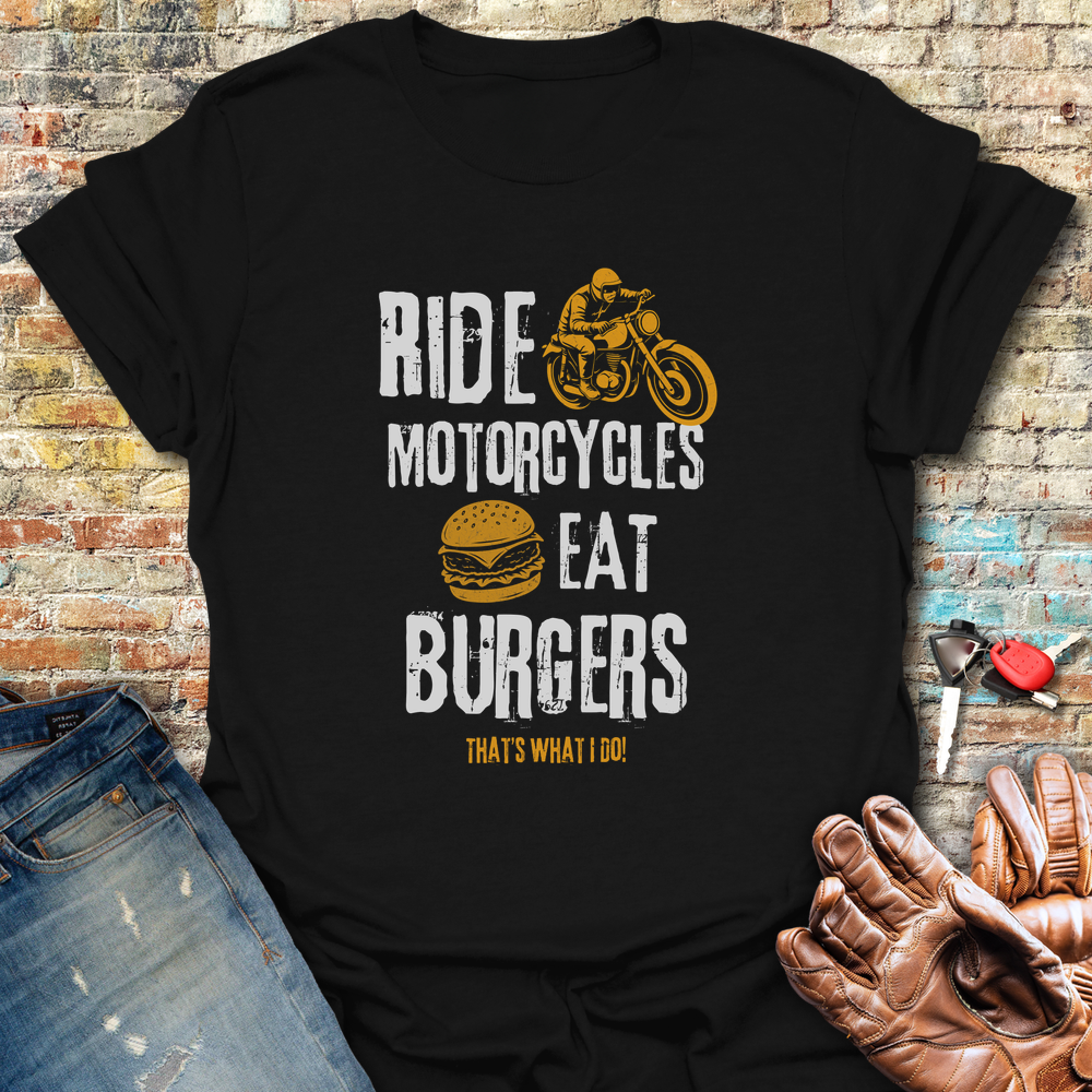 Eat Burgers T-Shirt - Black