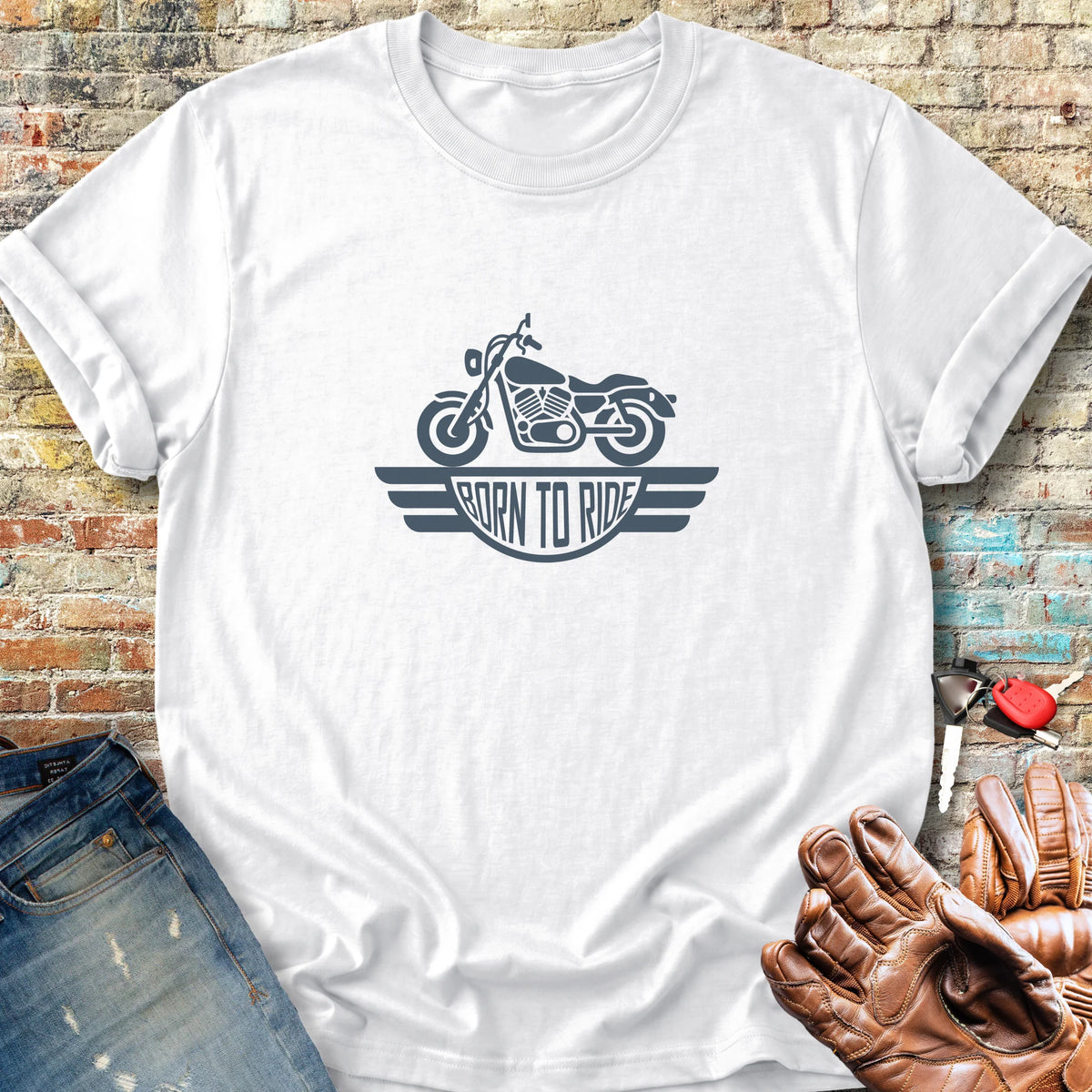 Born To Ride Classic T-Shirt - White