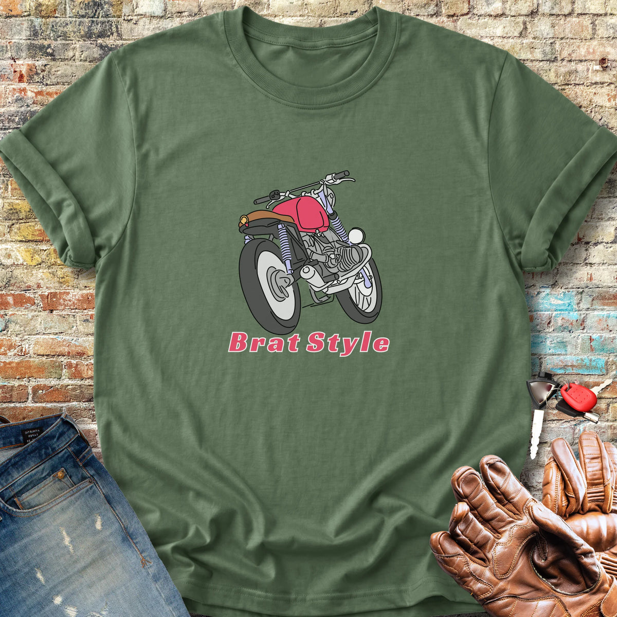 Brat Style Colour Classic T-Shirt - Military Green