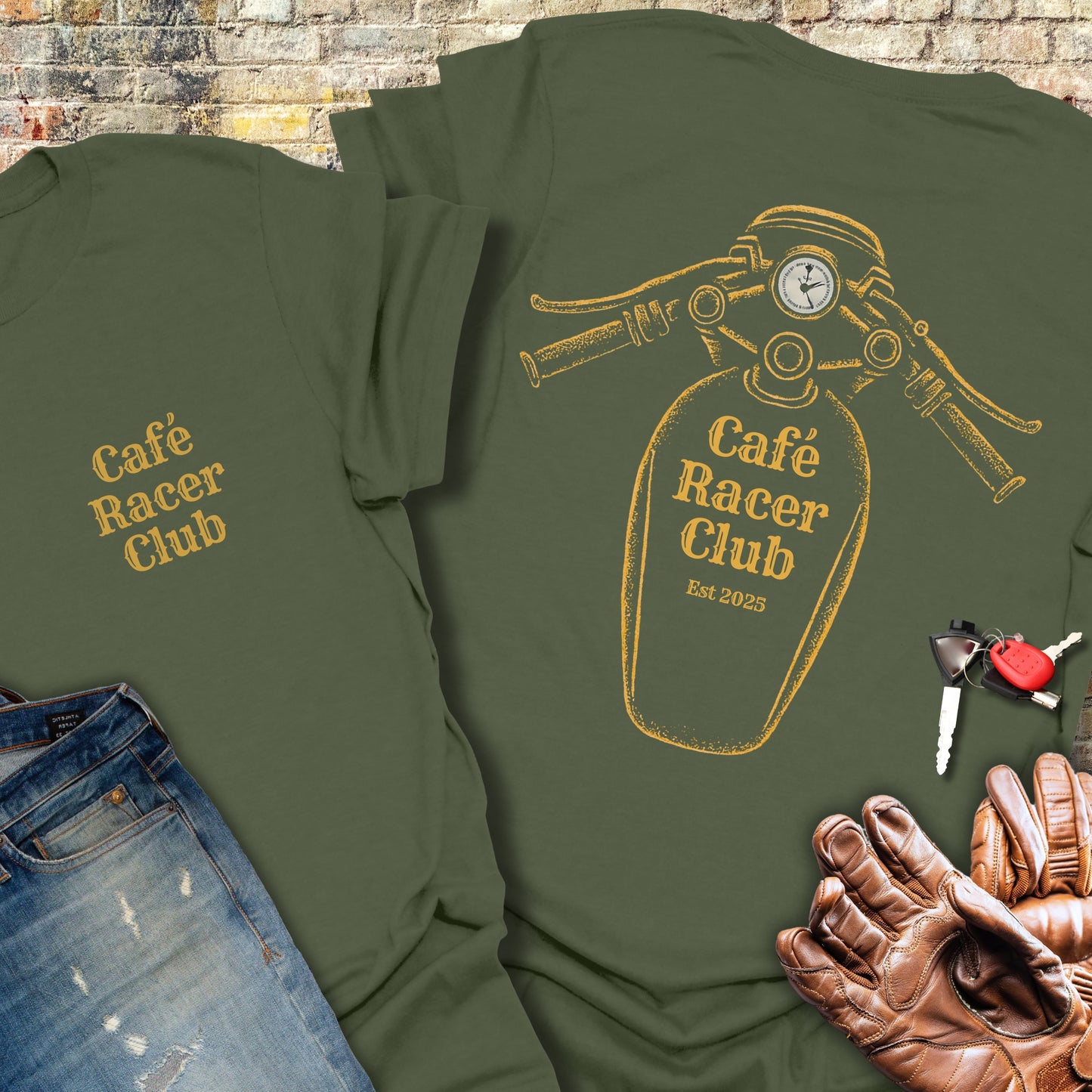 Café Racer Club (Back Print) T-Shirt