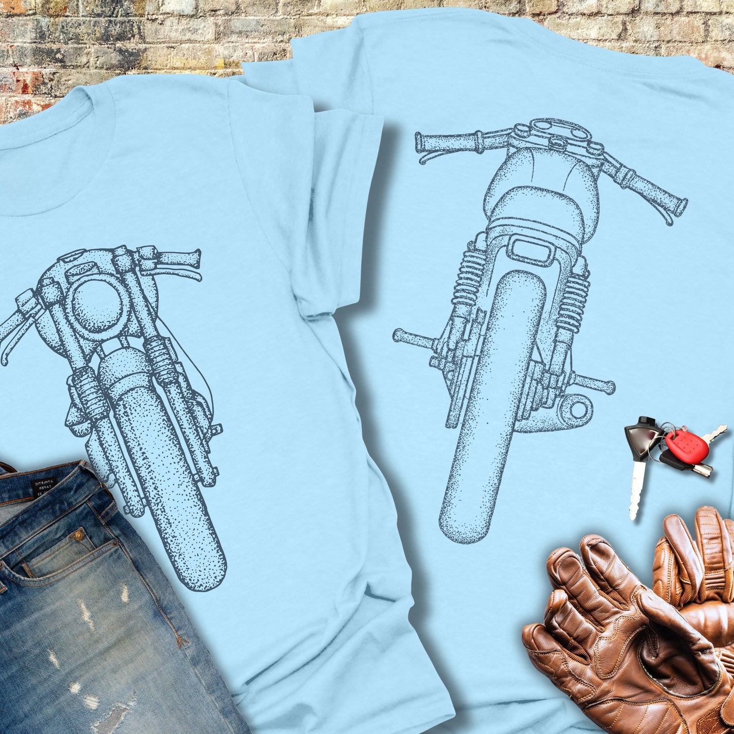 Café Racer Front & Rear (Back Print) T-Shirt