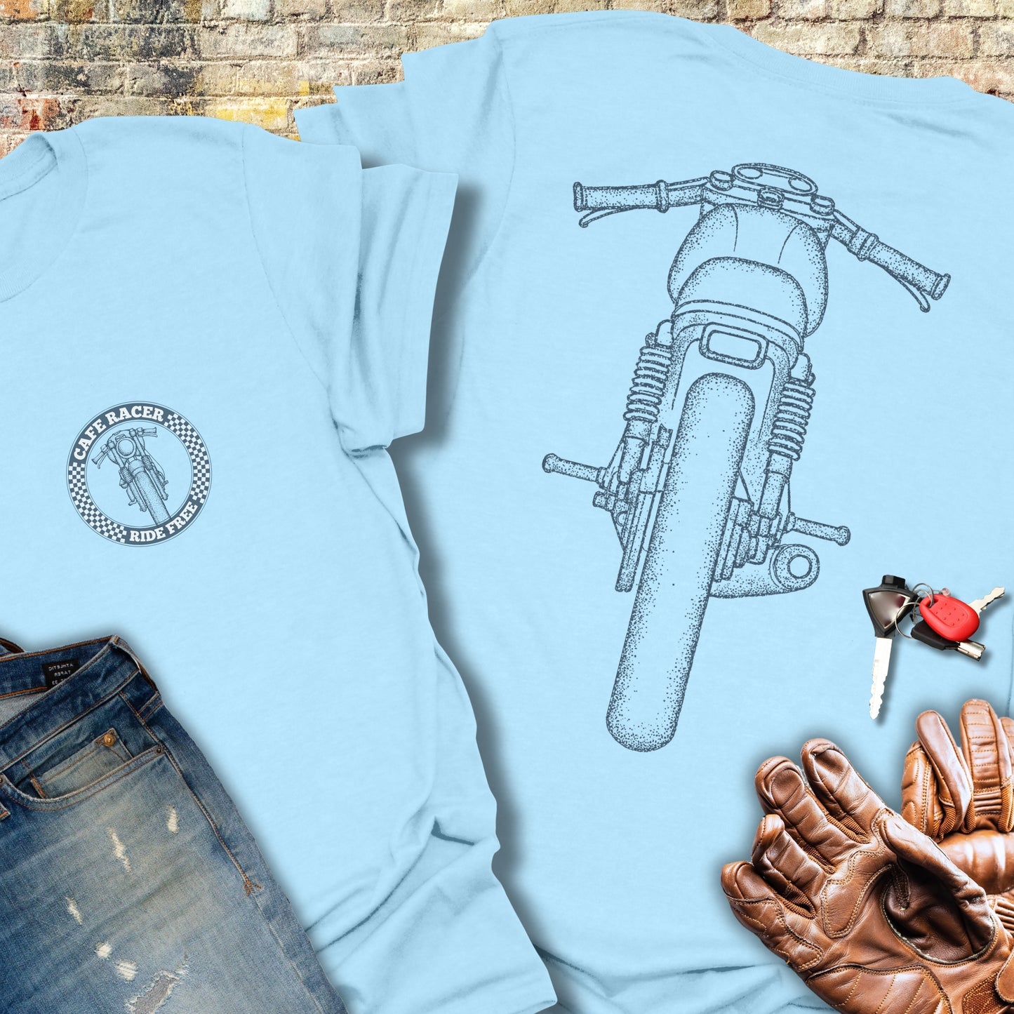 Café Racer Rear (Back Print) T-Shirt