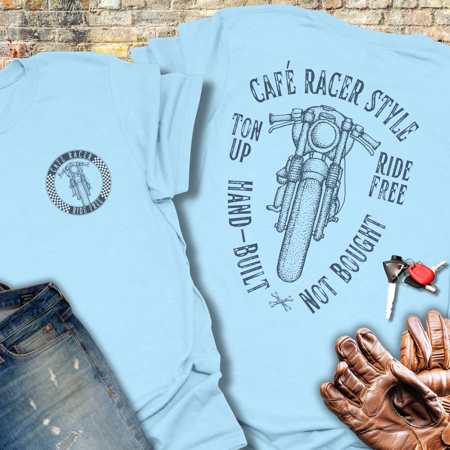 Café Racer Style (Back Print) T-Shirt