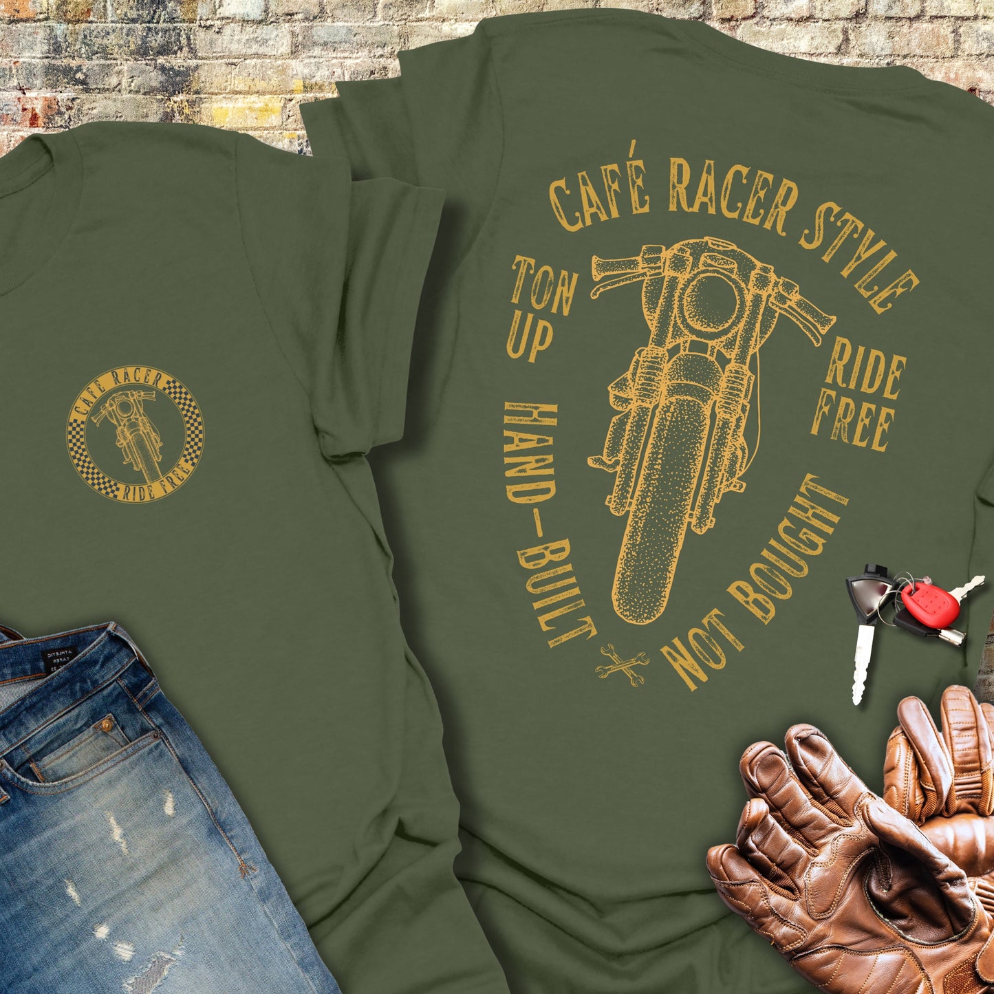 Café Racer Style (Back Print) T-Shirt