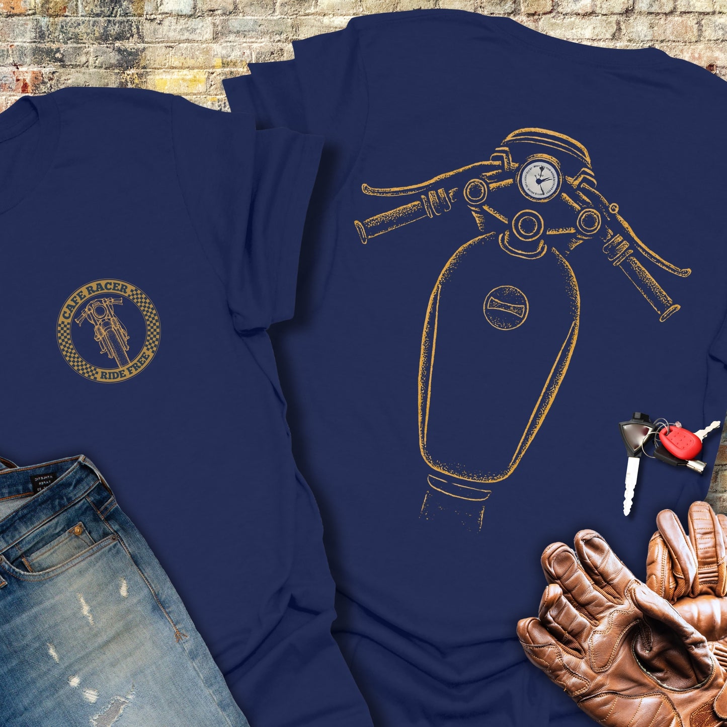 Café Racer Tank (Back Print) T-Shirt