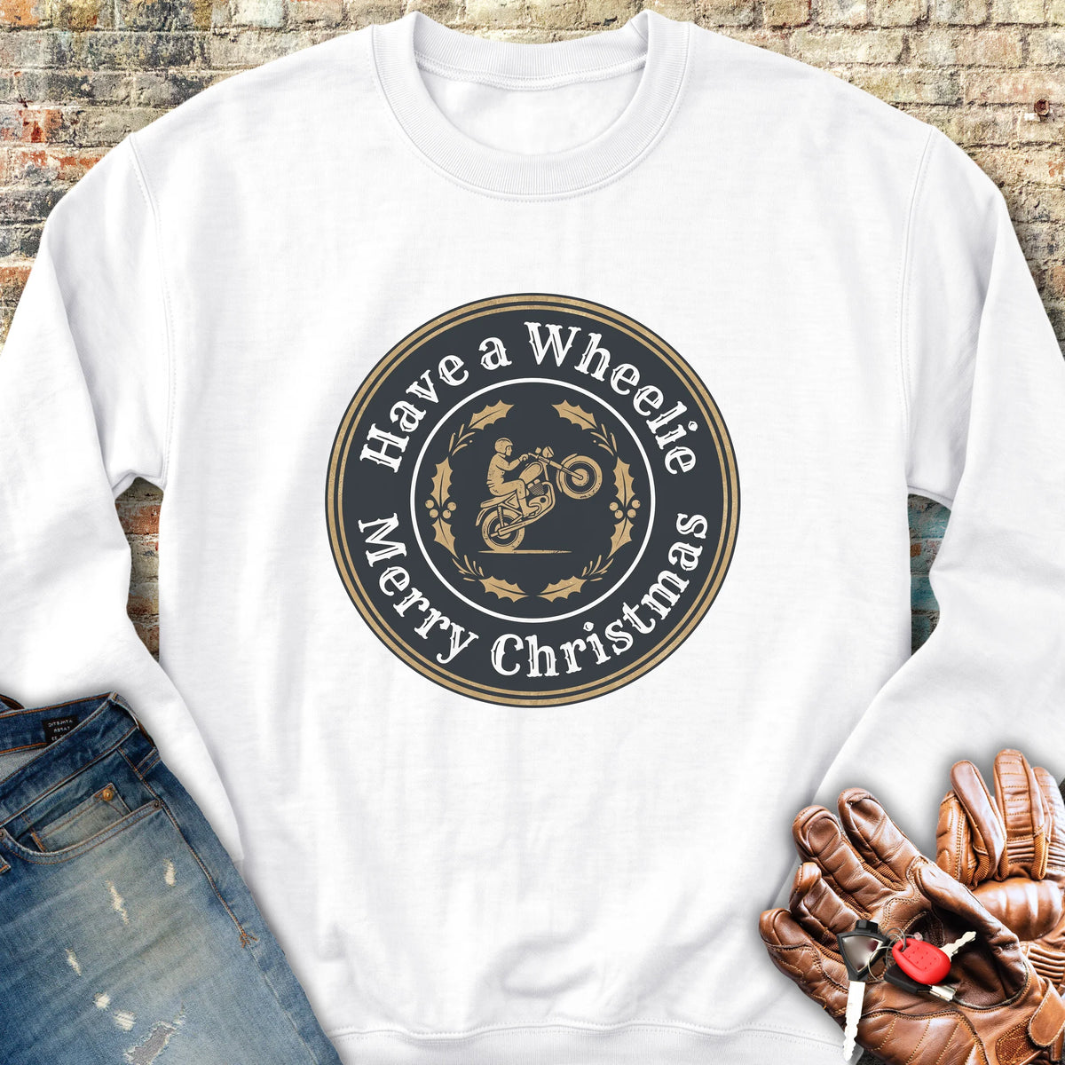Christmas Badge Sweatshirt - White