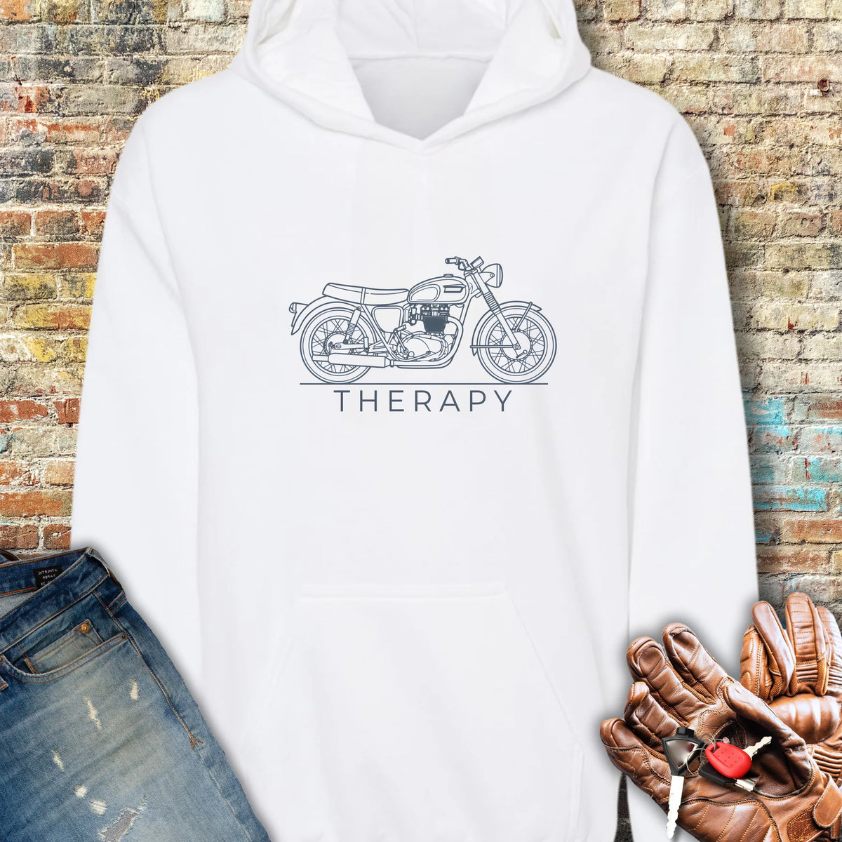 Classic Therapy Hoodie - White