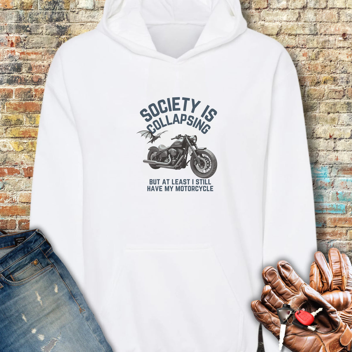 Collapsing Hoodie - White