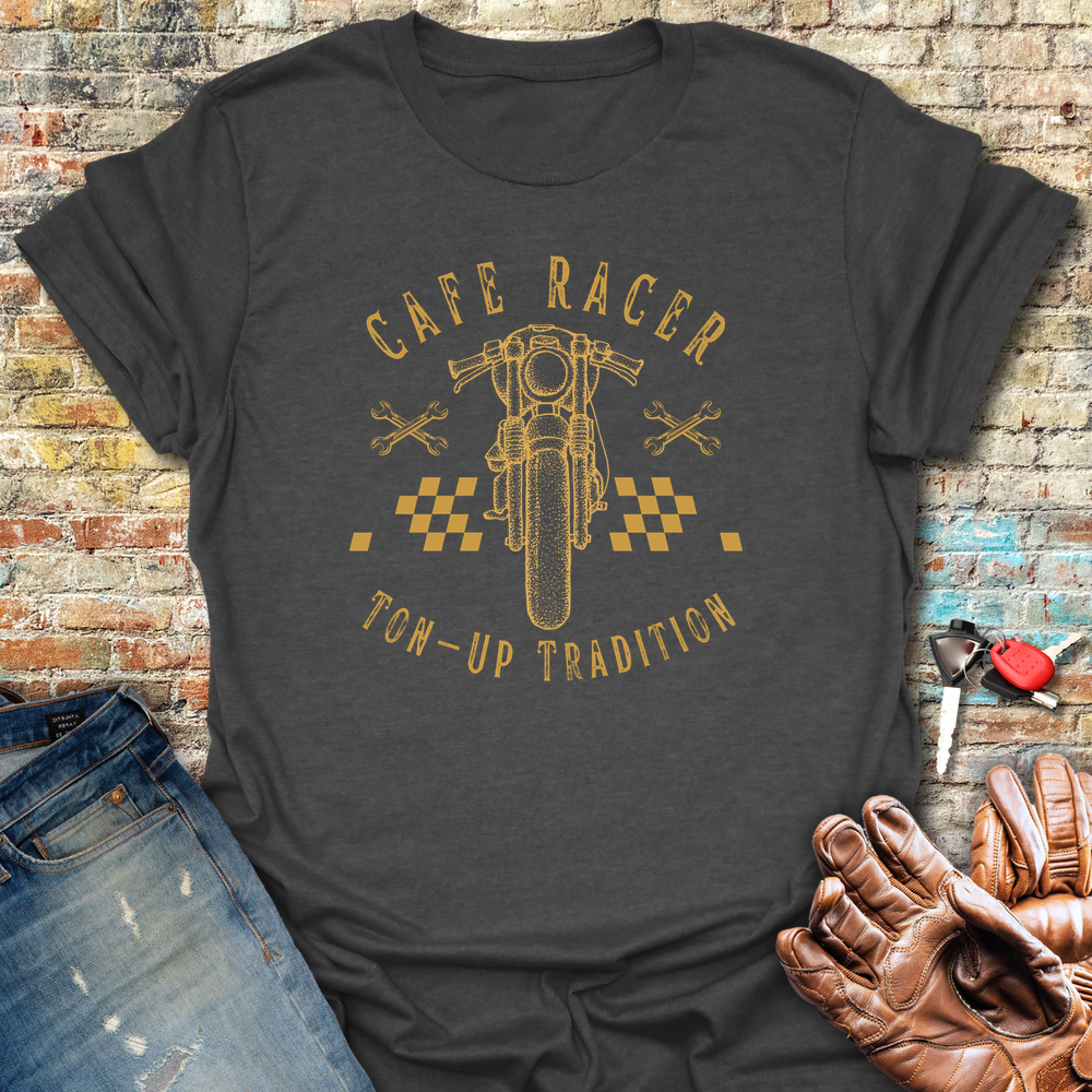Cafe Racer Ton Up T-Shirt - Dark Heather