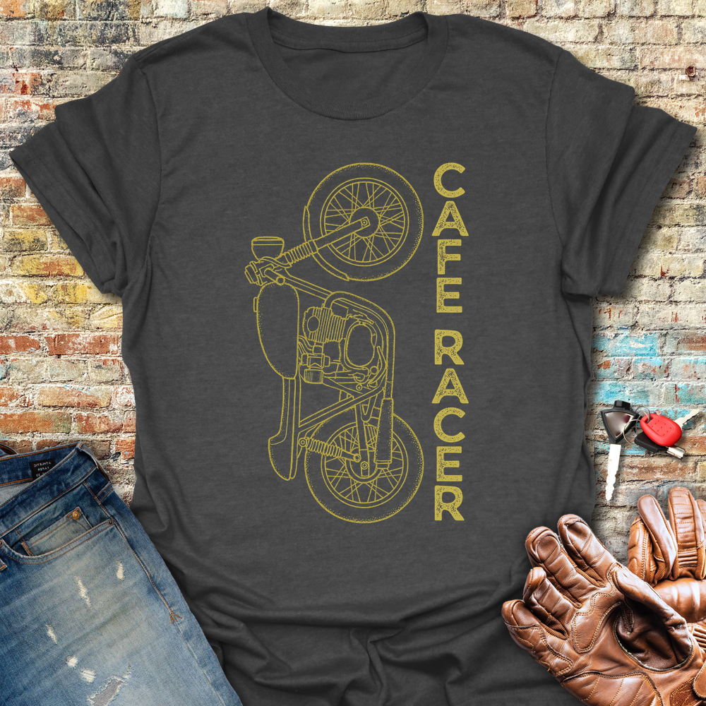 Cafe Racer Vertical T-Shirt - Dark Heather