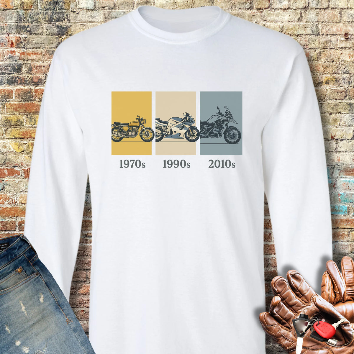 Decades Long Sleeve T-Shirt - White