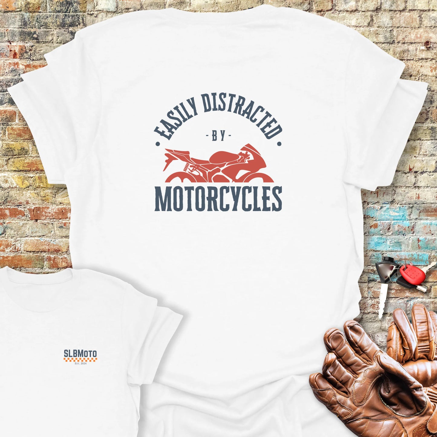 Distracted Back Print T-Shirt - White