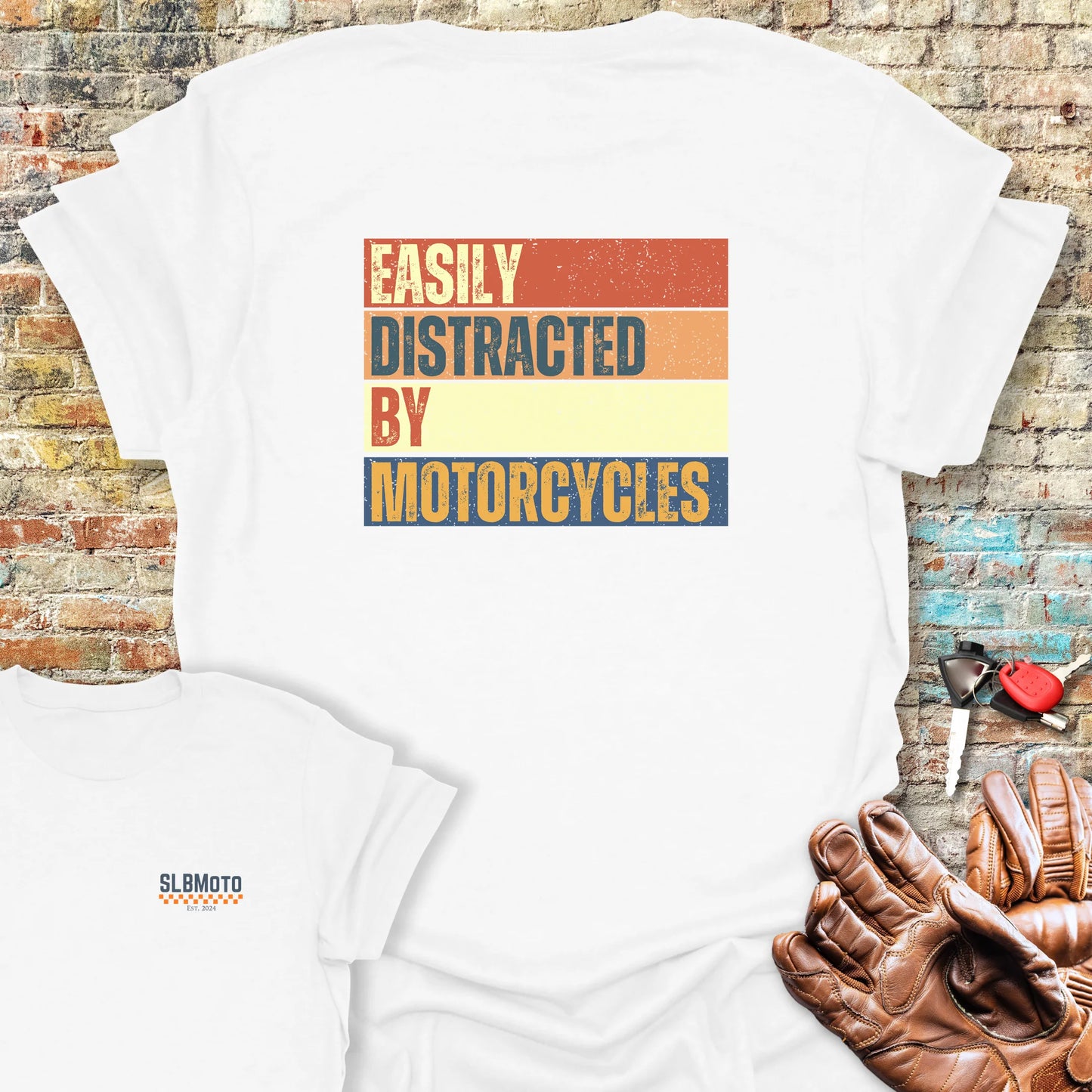 Distracted (Block) Back Print T-Shirt - White