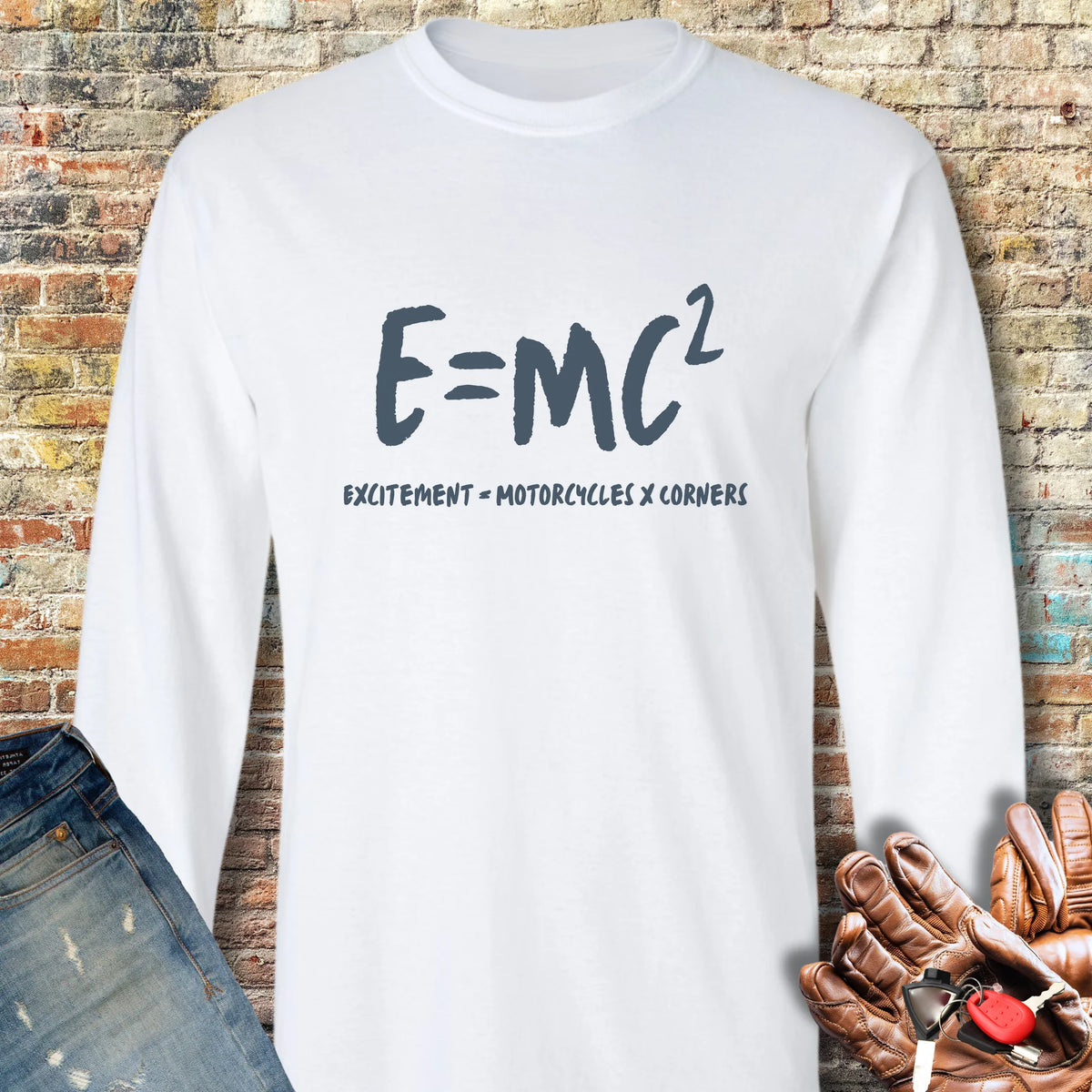 E=MC2 Long Sleeve T-Shirt - White