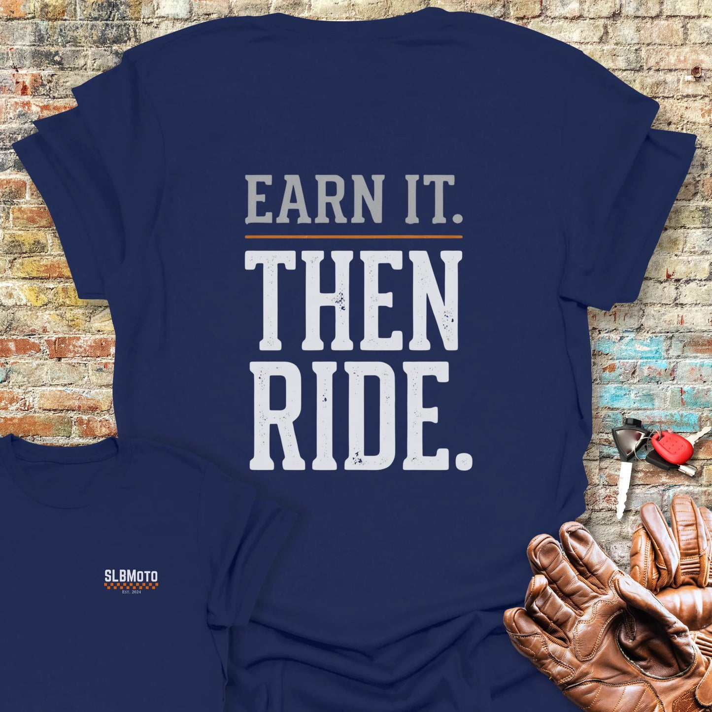 Earn It Back Print T-Shirt - Navy