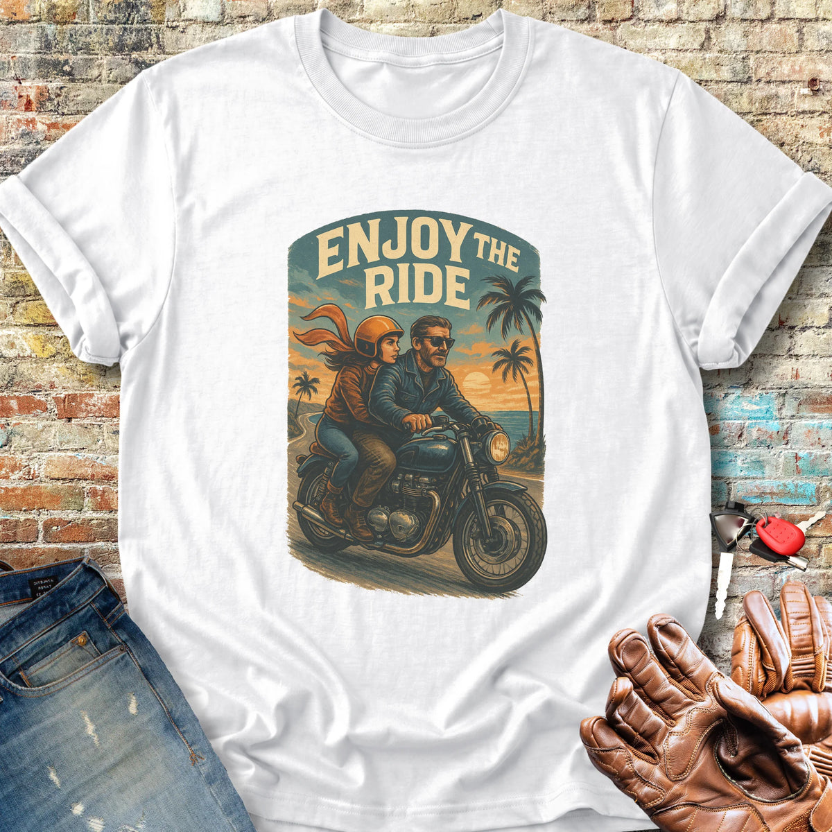 Enjoy The Ride Classic T-Shirt - White