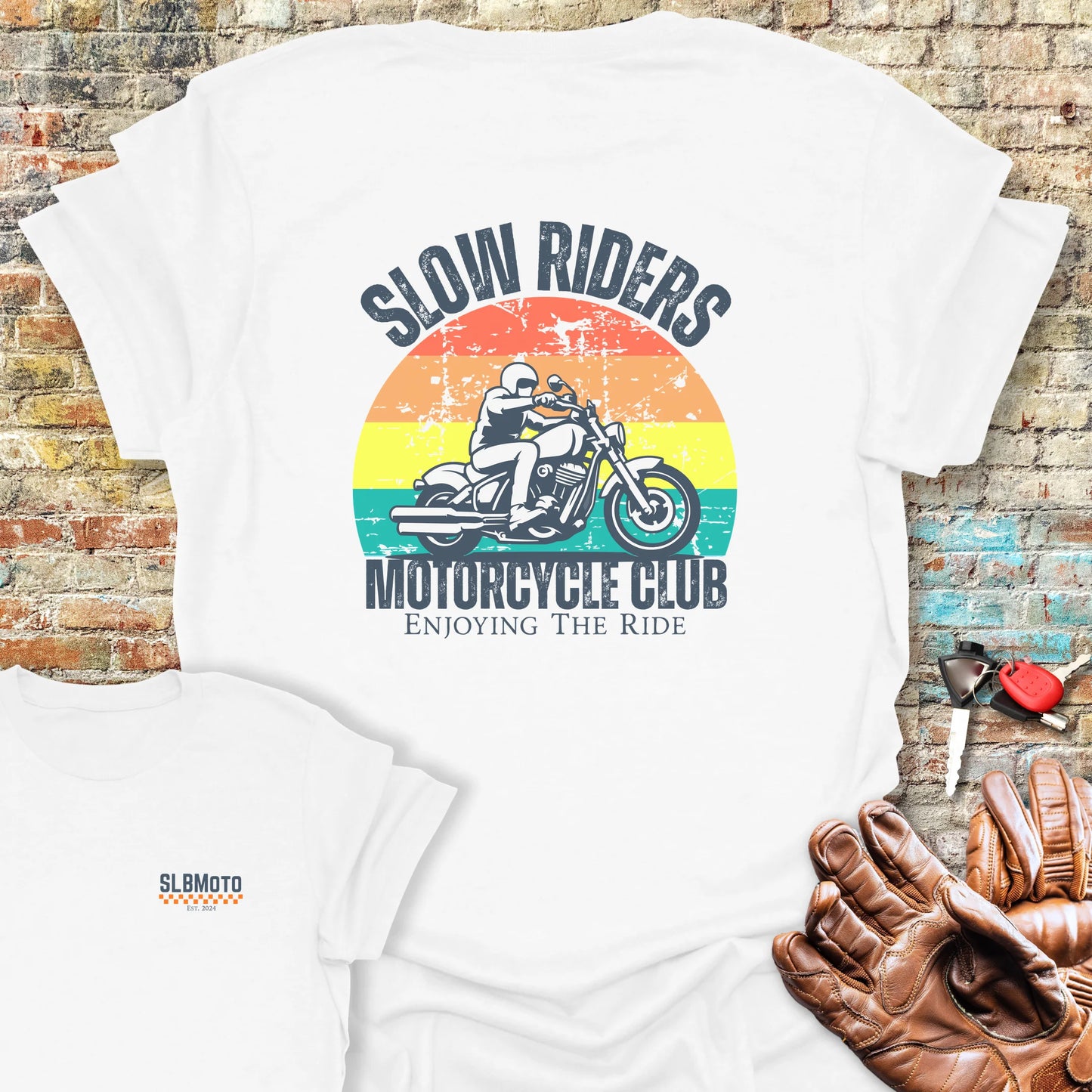 Enjoying The Ride Back Print T-Shirt - White