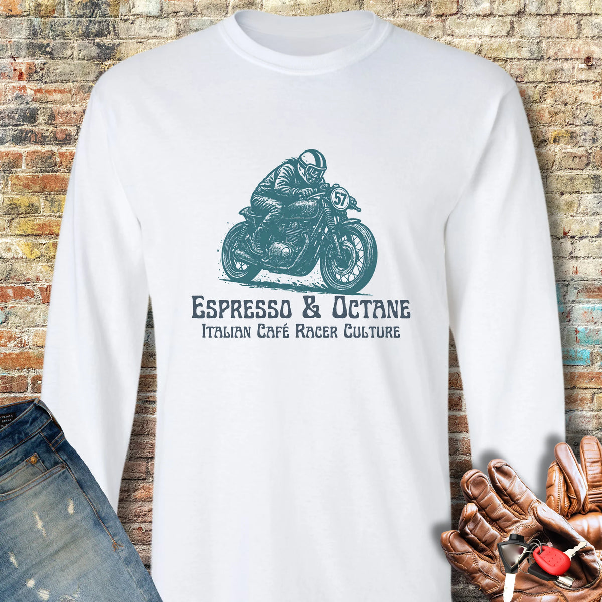 Espresso Long Sleeve T-Shirt - White