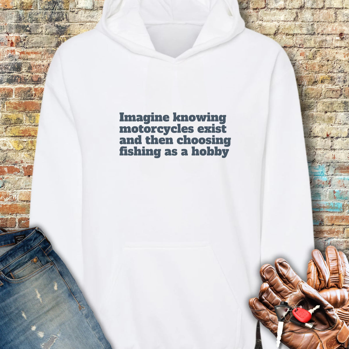 Fishing Hoodie - White
