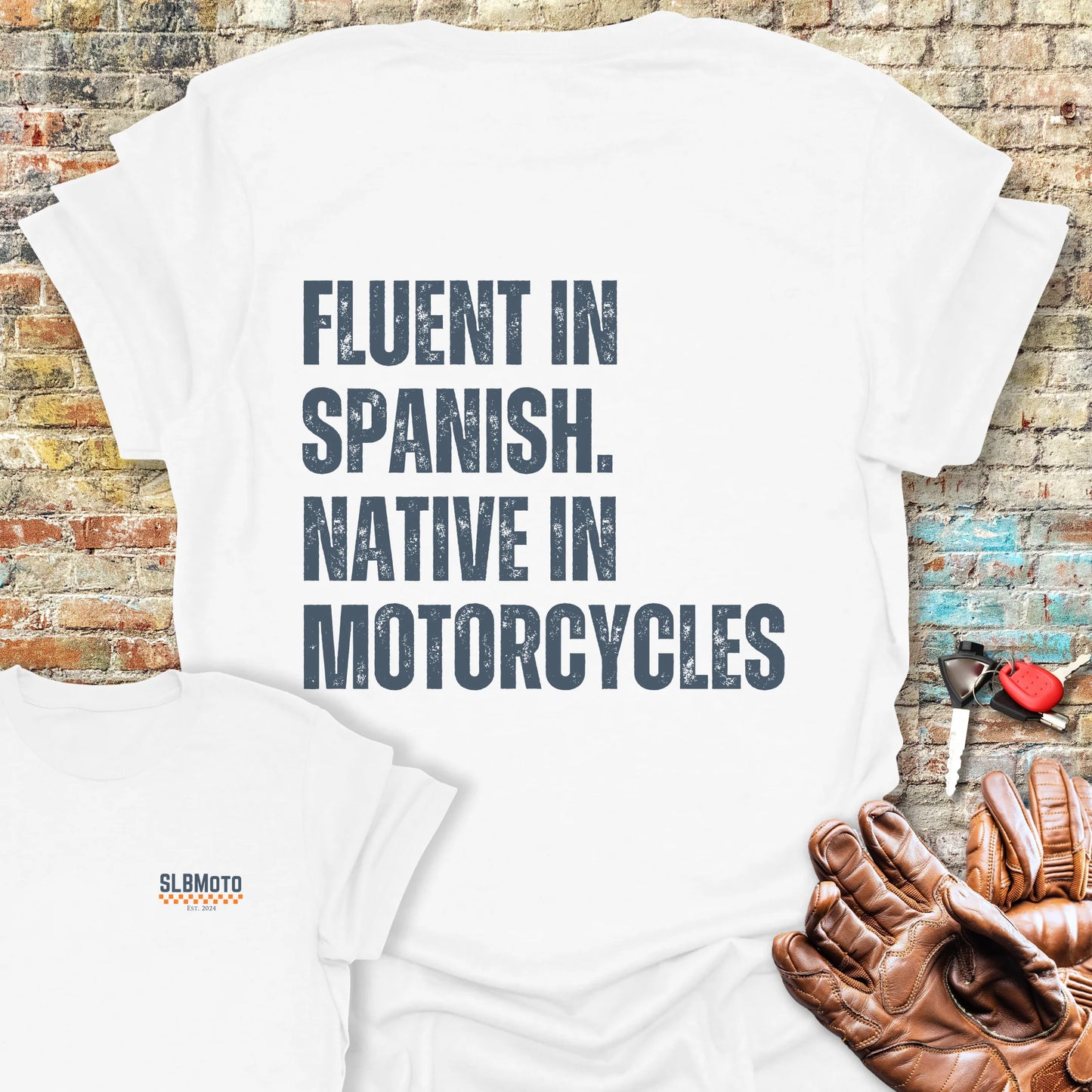 Fluent In Spanish Back Print T-Shirt - White