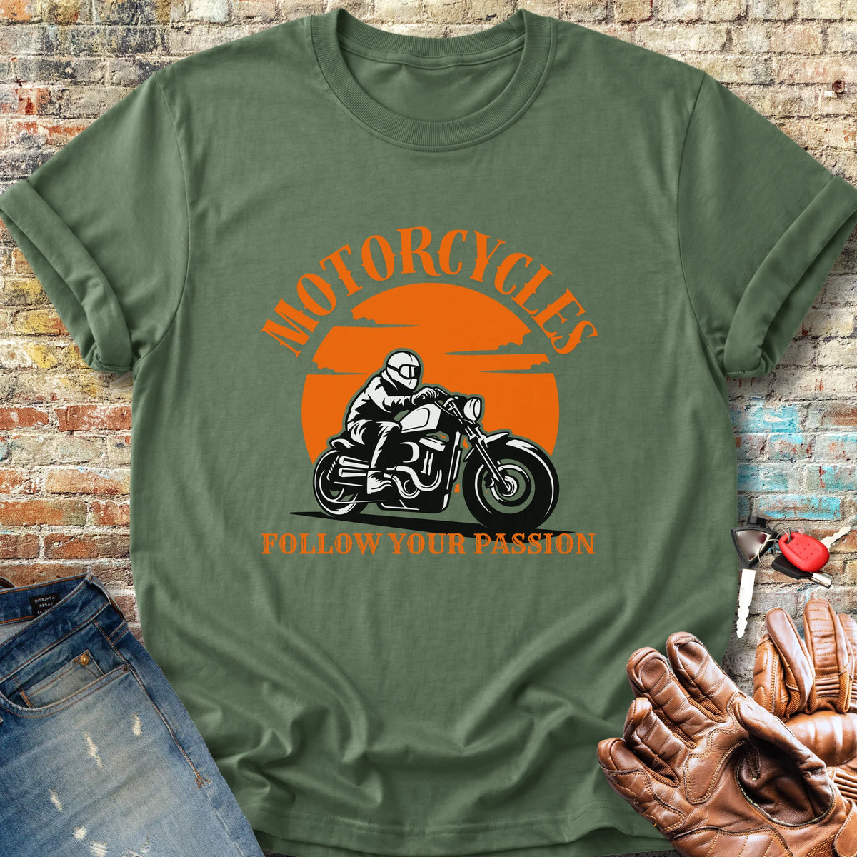 Follow Your Passion (Cruiser) Classic T-Shirt - Military Green
