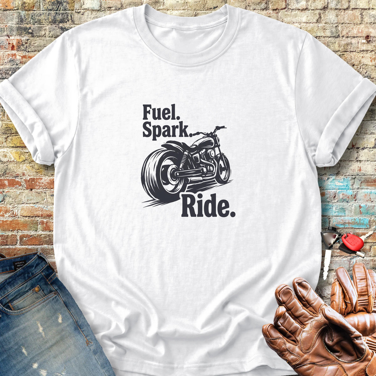 Fuel. Spark. Ride. Classic T-Shirt - White