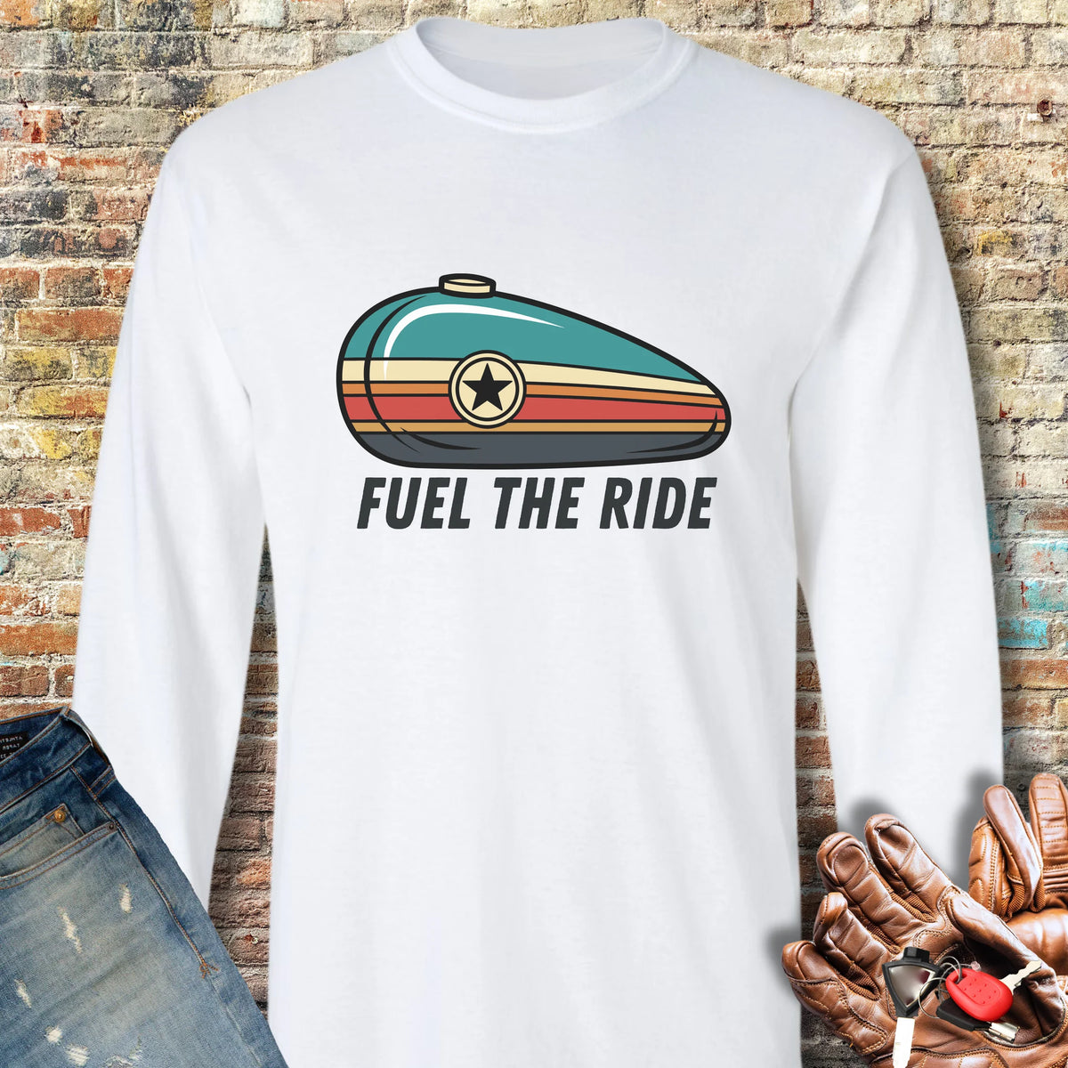 Fuel The Ride Long Sleeve T-Shirt - White