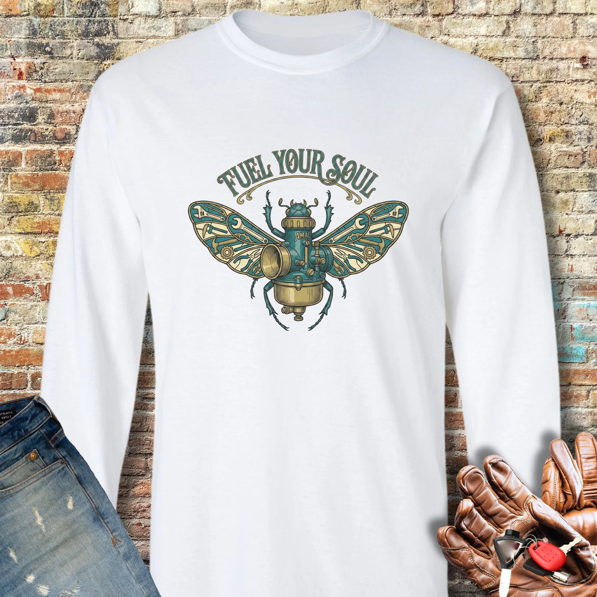 Fuel Your Soul Long Sleeve T-Shirt - White