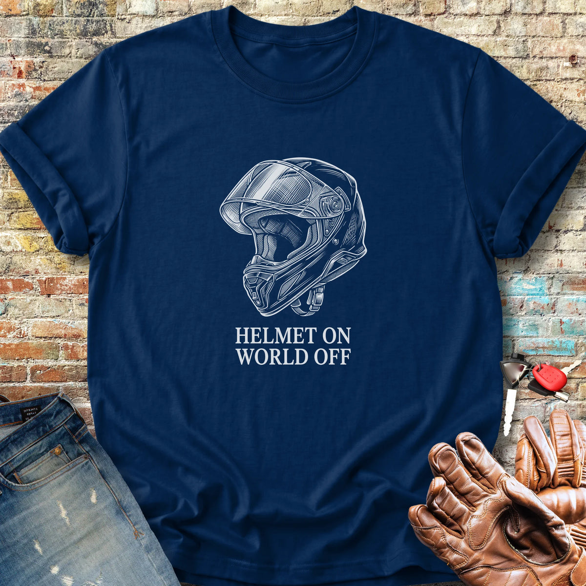 Full Face On Classic T-Shirt - Navy