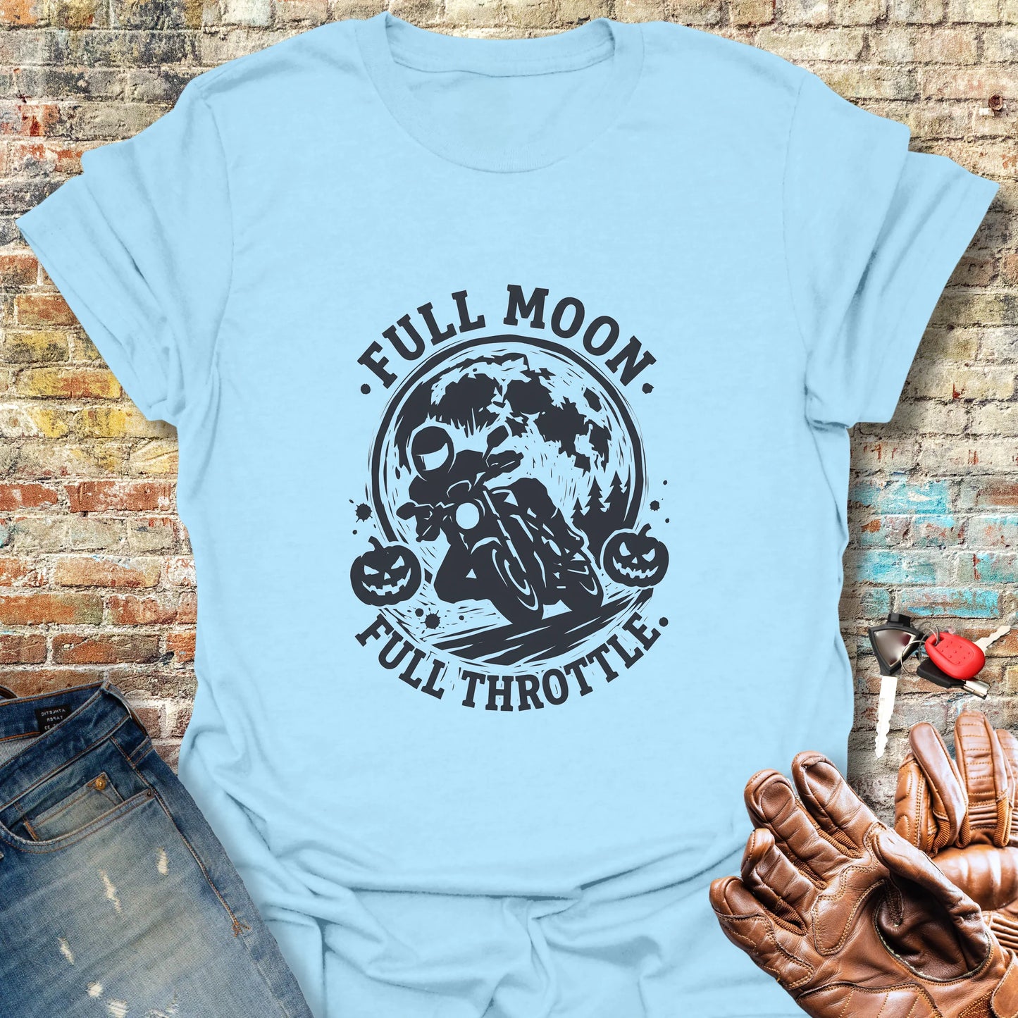 Full Moon T-Shirt - Light Blue