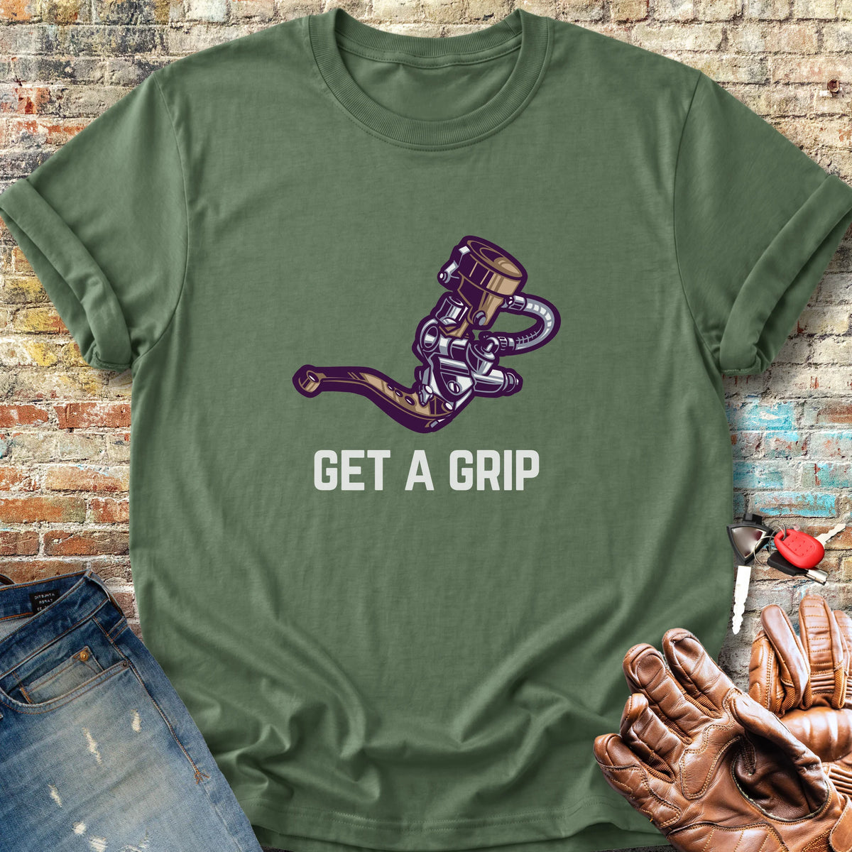 Get A Grip Classic T-Shirt - Military Green