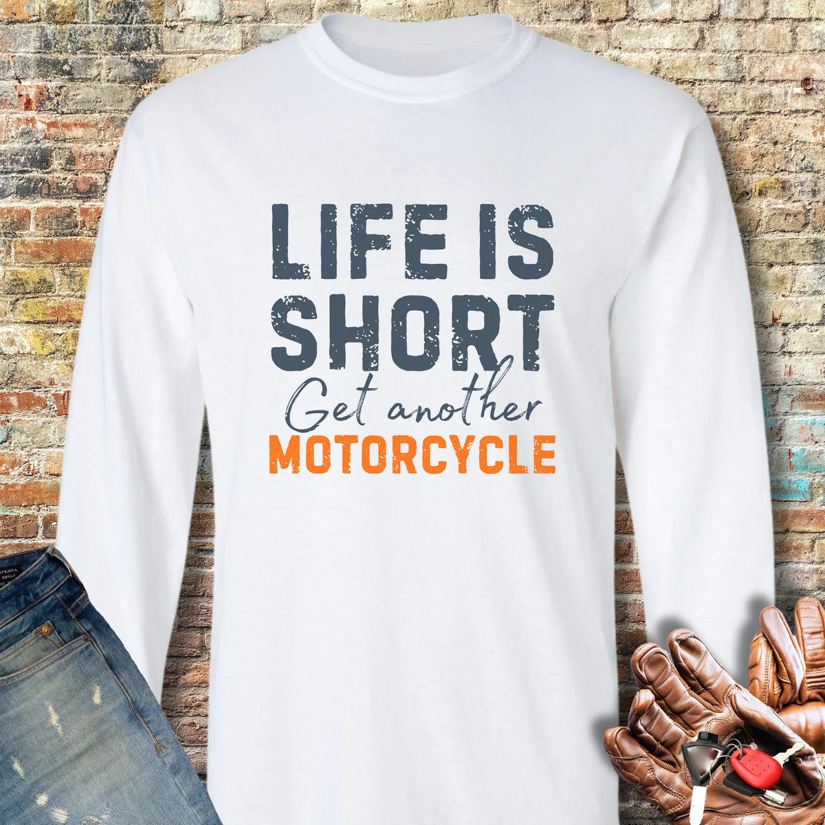 Get Another Motorcycle Long Sleeve T-Shirt - White