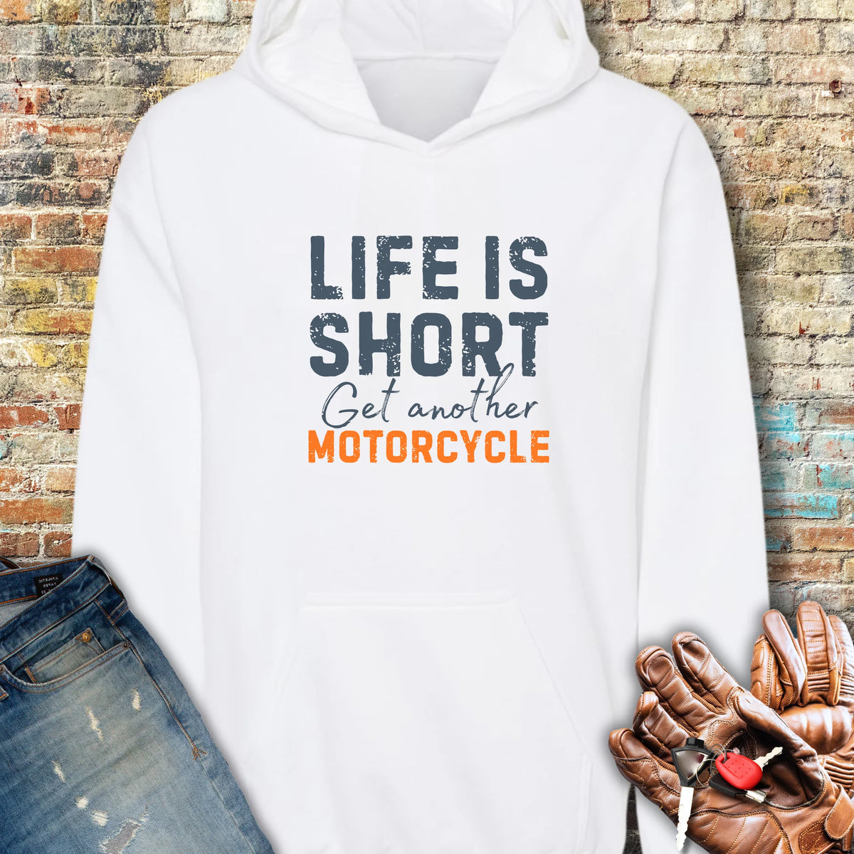 Get Another Motorcycle Hoodie - White