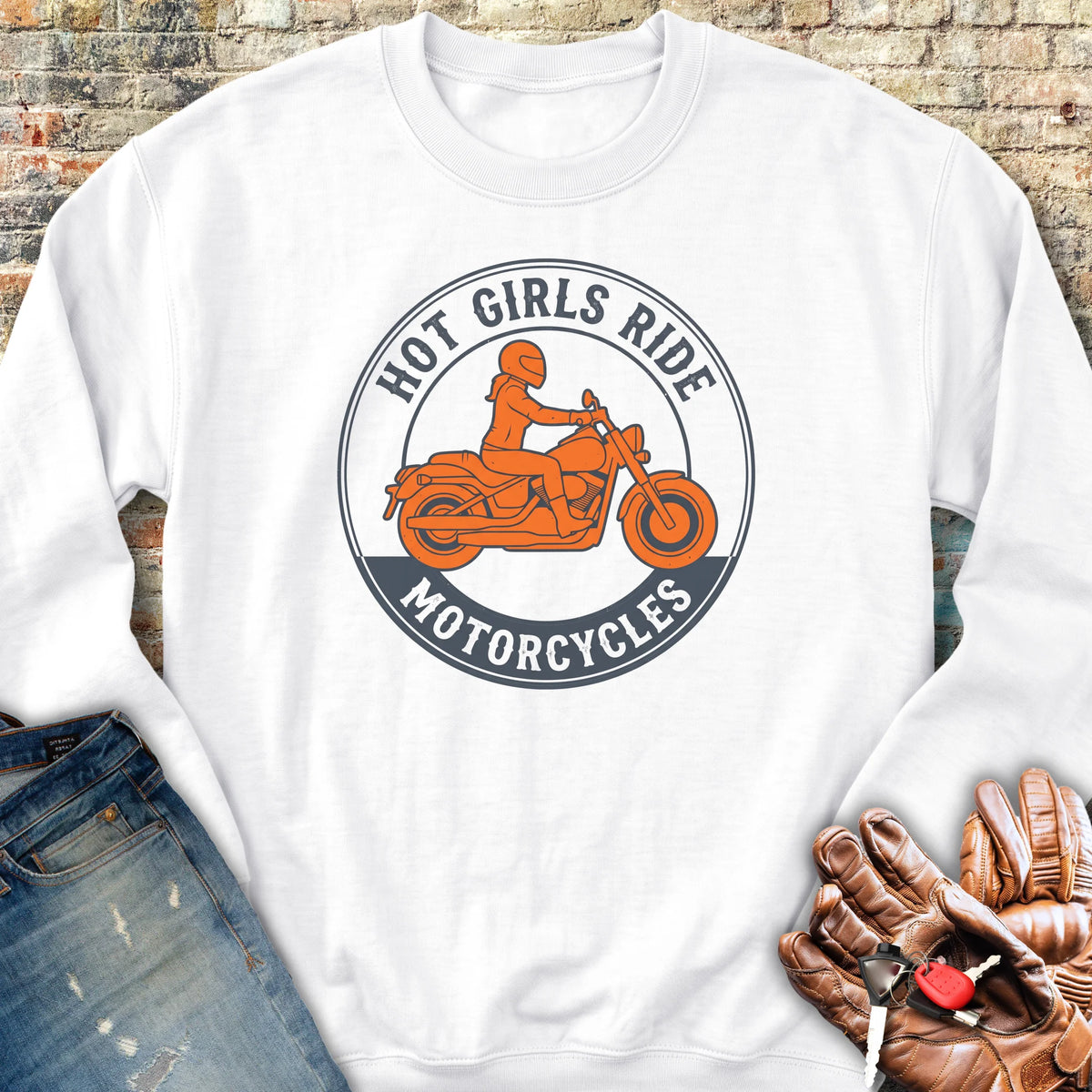 Girls Ride Sweatshirt - White