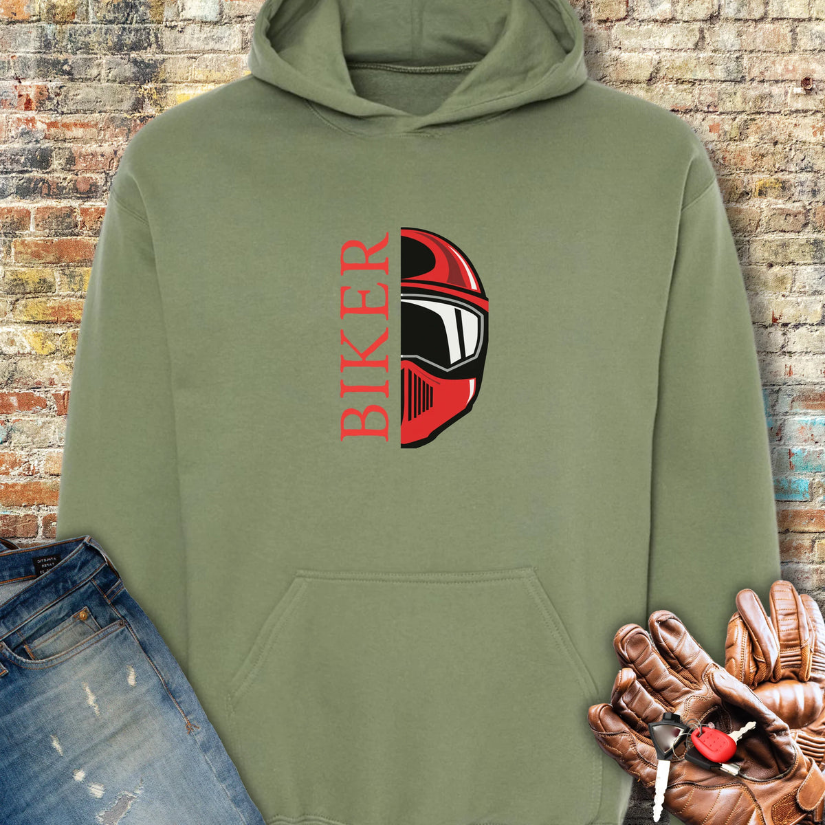 Half Helmet Hoodie - Military Green