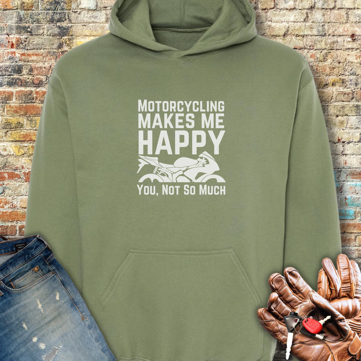 Happy Hoodie - Military Green