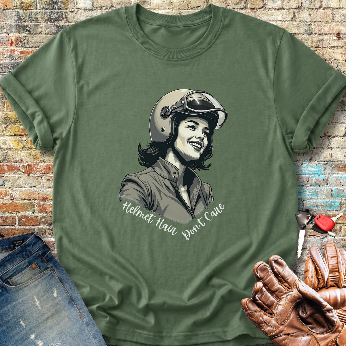 Helmet Hair Sweatshirt - Military Green