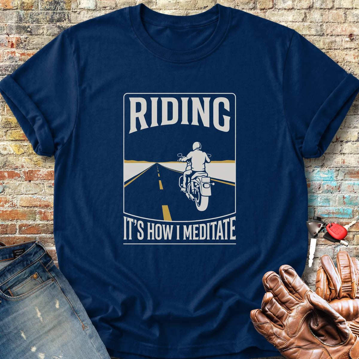 How I Meditate Classic T-Shirt - Navy