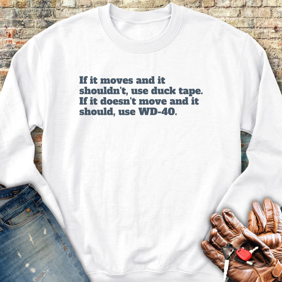 If It Moves Sweatshirt - White