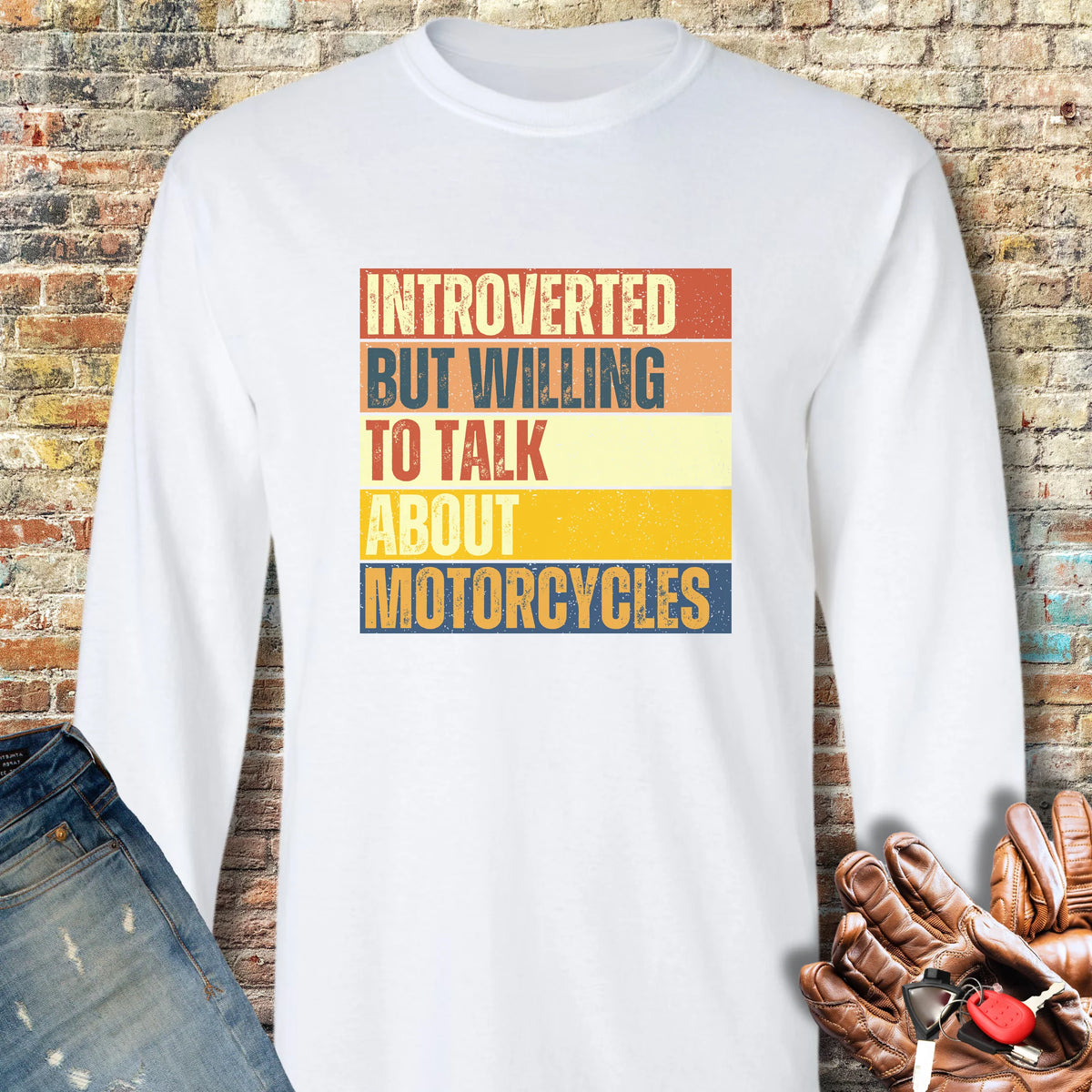 Introverted (Block) Long Sleeve T-Shirt - White