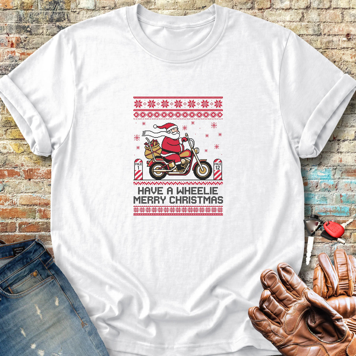 Knitted Santa Classic T-Shirt - White
