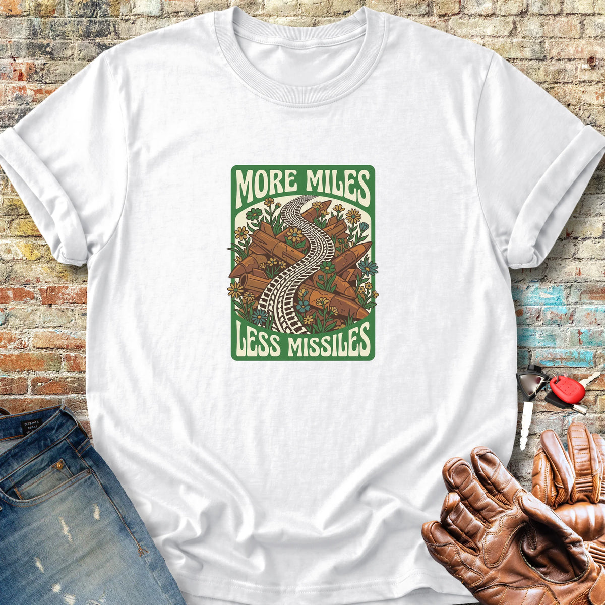 Less Missiles Classic T-Shirt - White